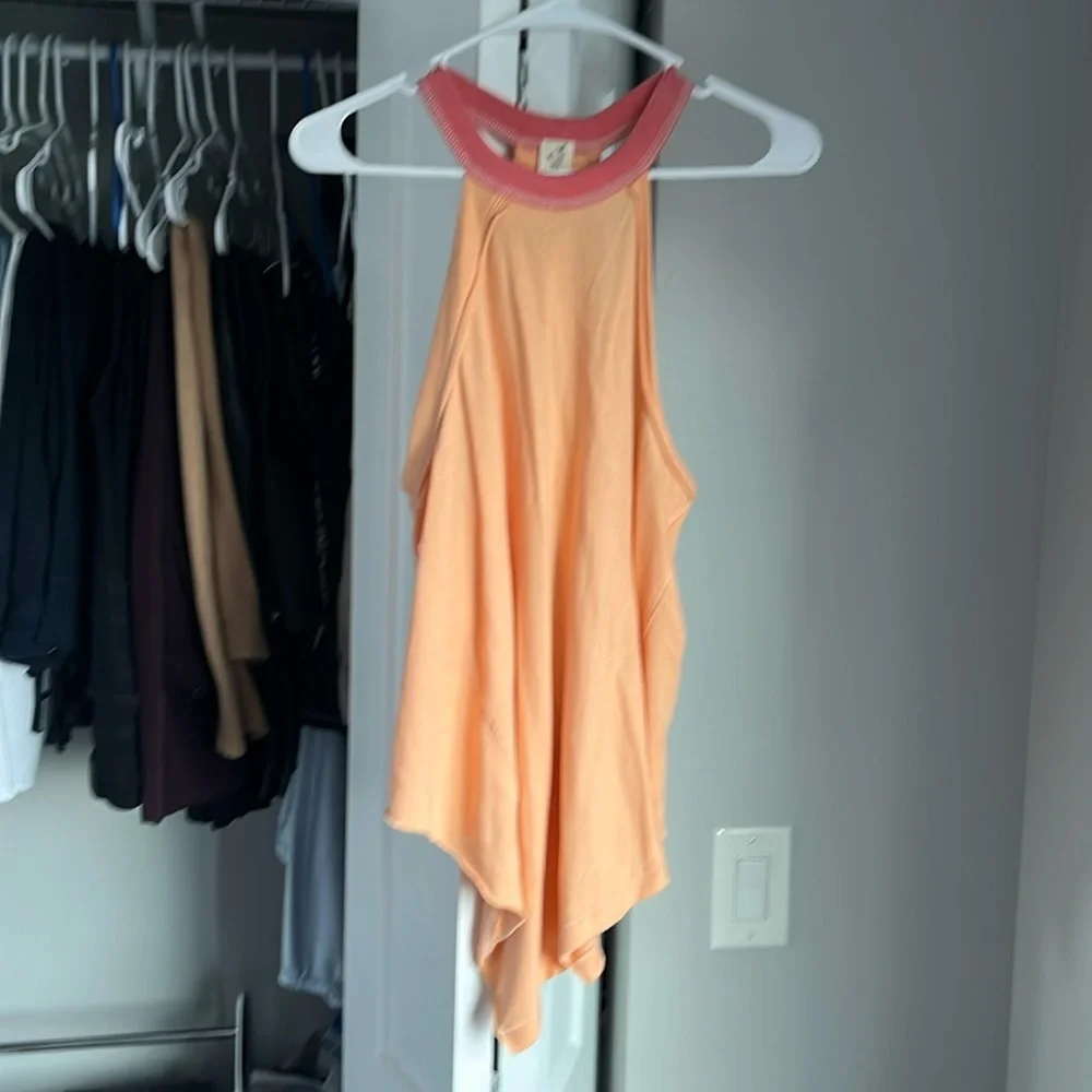 Free People Orange & Pink Flowy Tank, NWOT